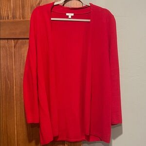 Talbots Vibrant Red Open Cardigan large